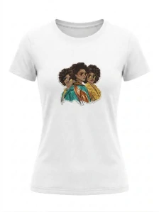 Dámské RETRO tričko "Afro ženy" – bílé 