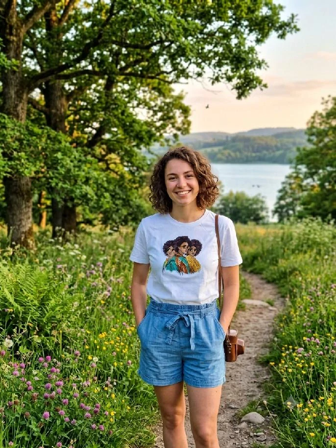 Dámské RETRO tričko "Afro ženy" – bílé