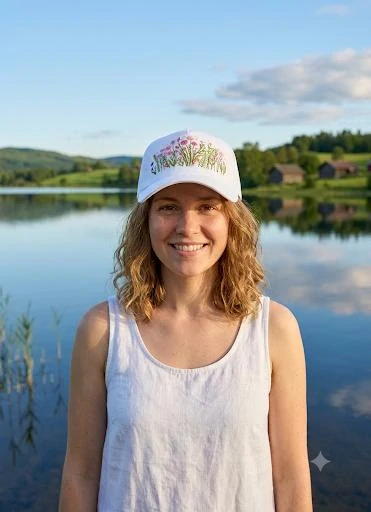 Kšiltovka Luční kvítí – bílá 1